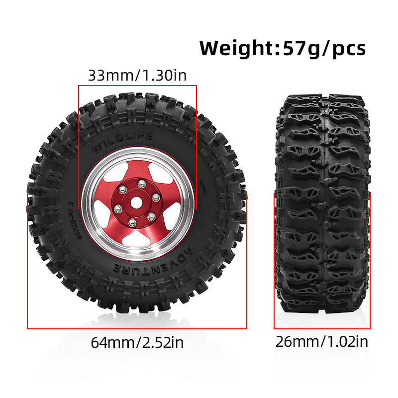 4Pcs 1.3 Inch Beadlock Wheel R - Wheel Rim Rc review and price