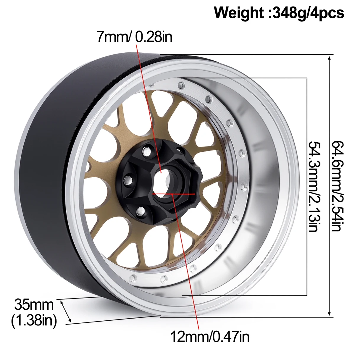 2.2 Inch Aluminum Beadlock Whe - Wheel Rim Rc review and price